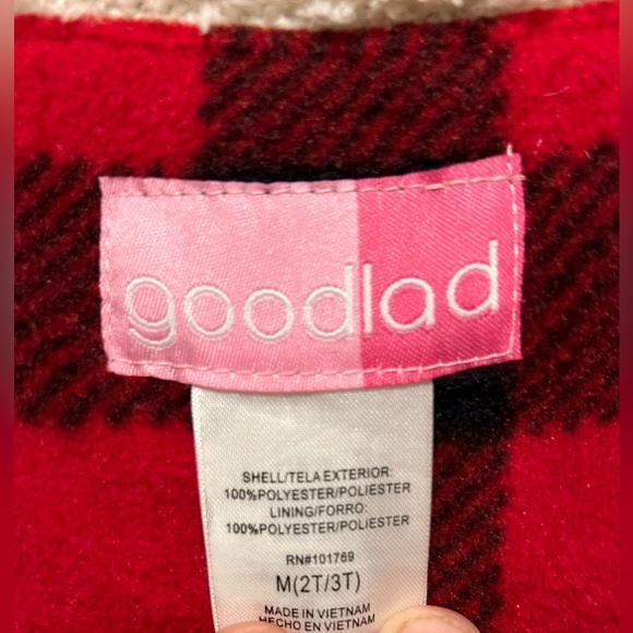 Goodlad toddlers, buffalo plaid fleece lined vest. Girls M (2T-3T) - Picture 9 of 11